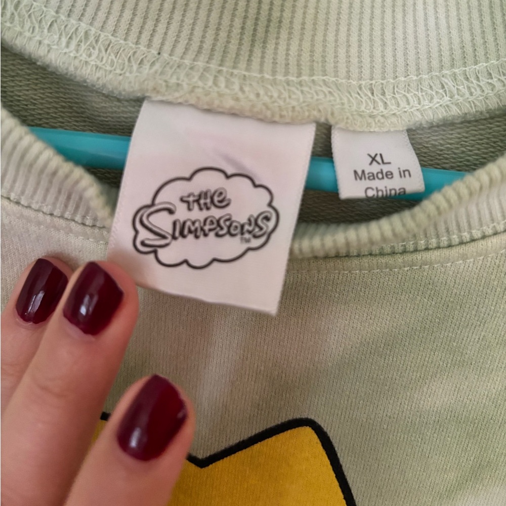 Green tie dye Lisa Simpson Pullover Sweatshirt - Picture 3 of 3
